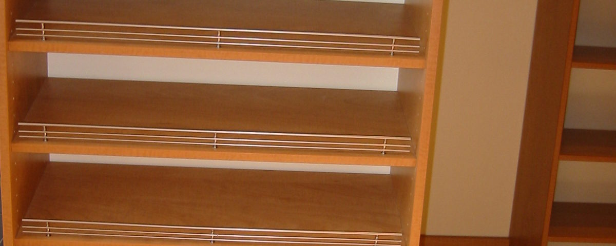 Angled closet shelves