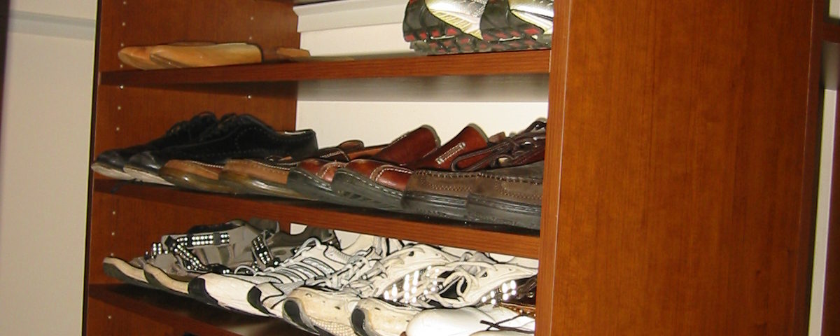 Storage for shoes in closet