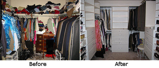 closet organization before and after